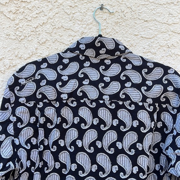 Jimi Hendrix Experience Black Silver Paisley Button up Shirt Men's Size S - Picture 9 of 10